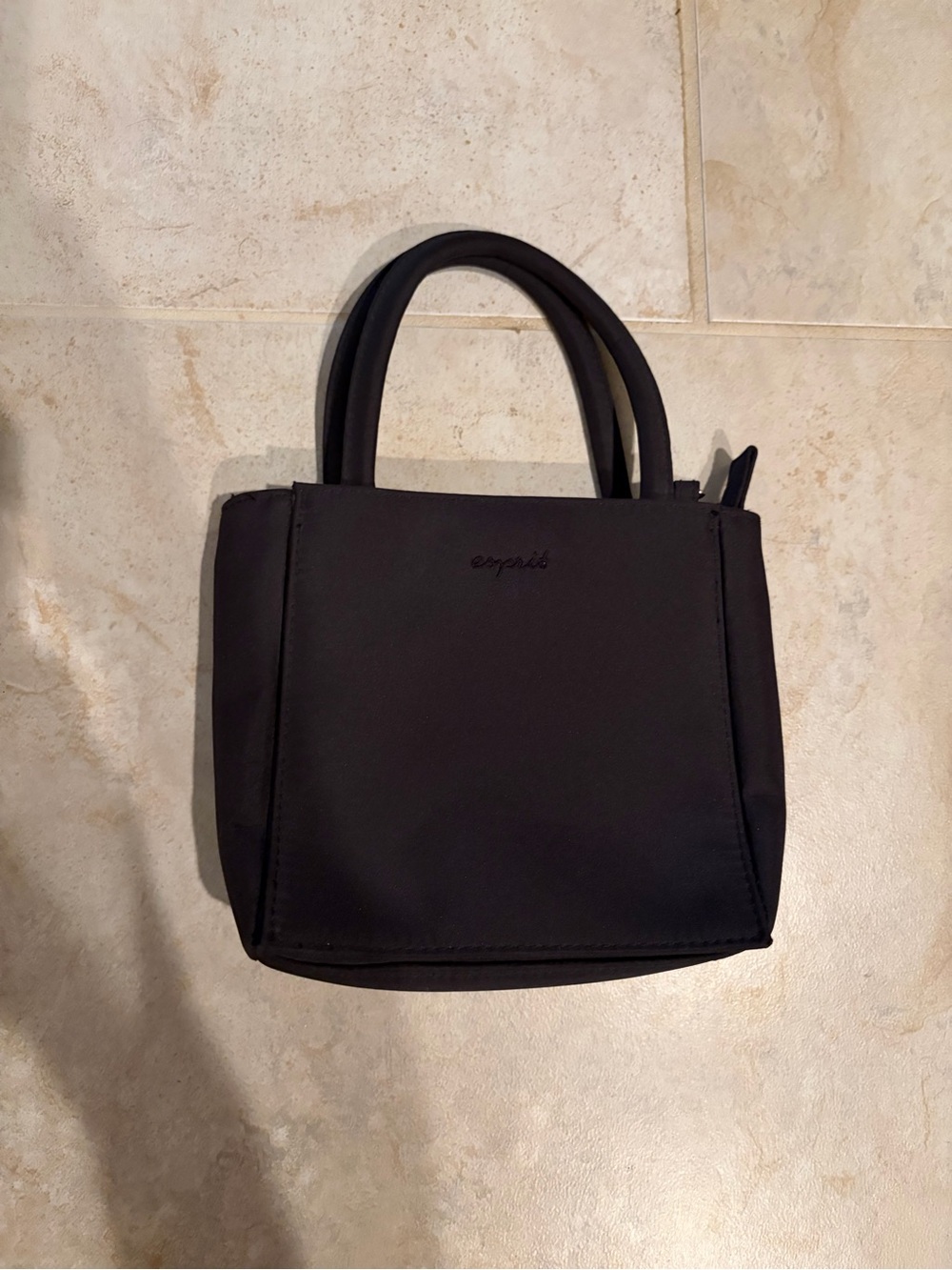 Vintage Esprit Black Mini Tote Bag with Top Handles
